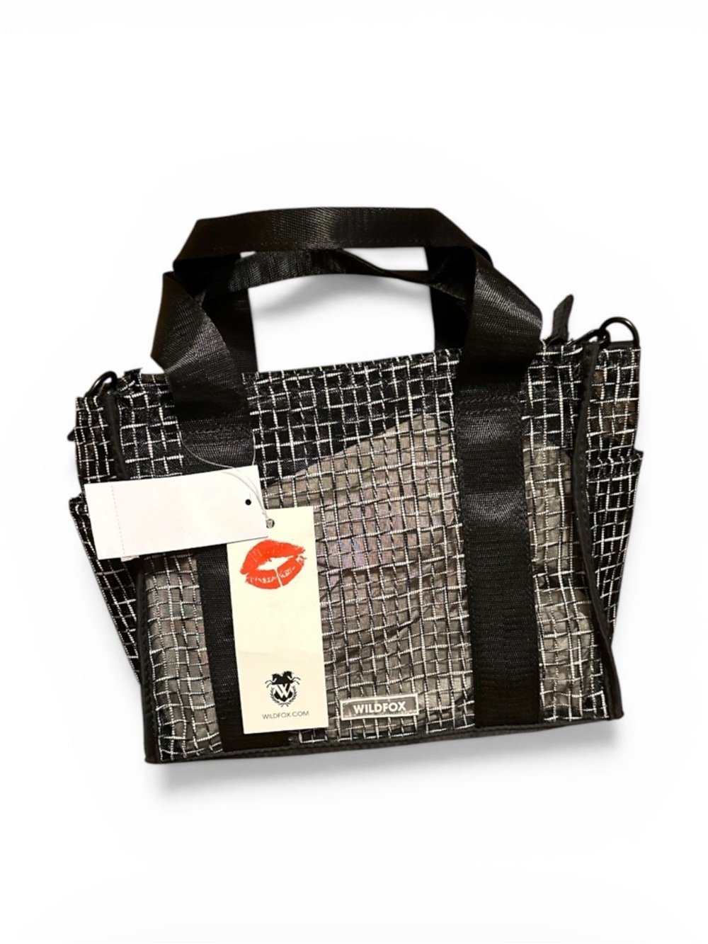 New Wildfox Black/White Tote With Crossbody Strap